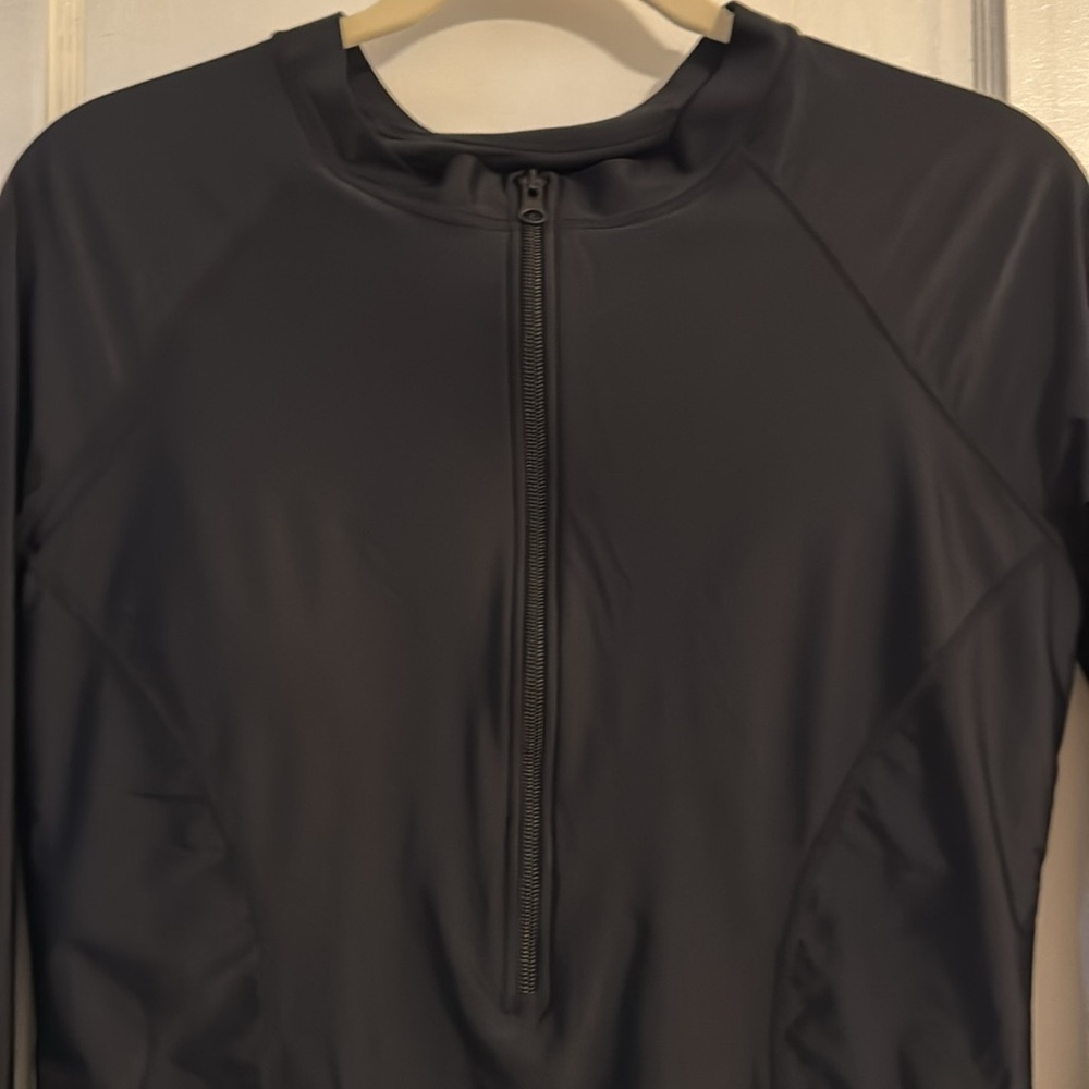 Women's Black Long Sleeve Swim bodysuit - Picture 3 of 5